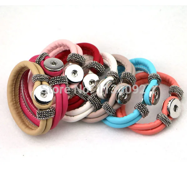 

Бесплатная доставка ePacket, 16 шт./лот, Микс, 8 цветов, искусственная кожа, сделай сам, защелкивающиеся браслеты, подходят для 18 мм, кнопки, ювелир...