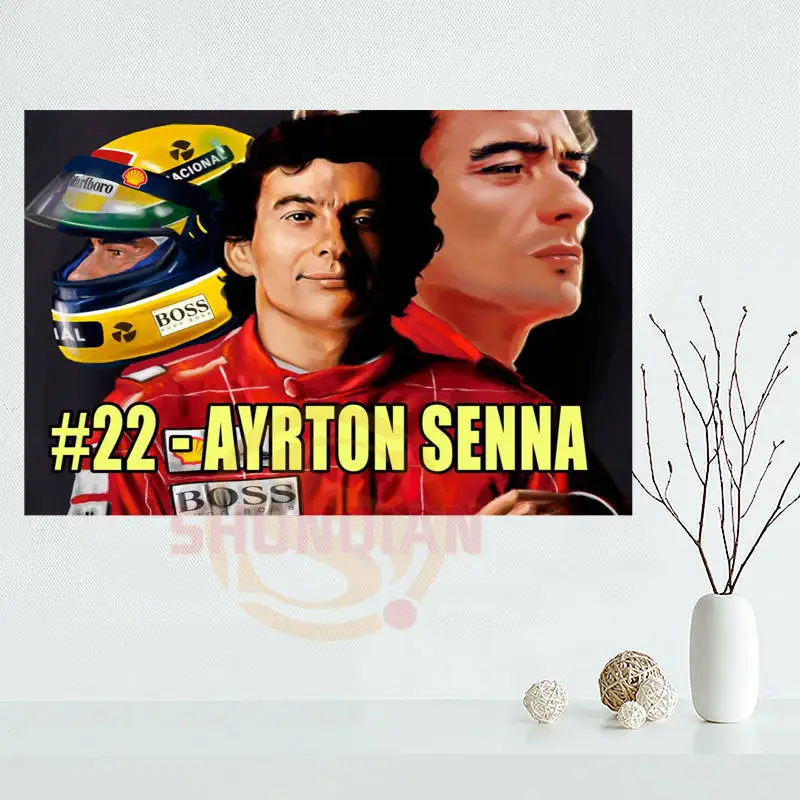 Популярный классический атласный постер для Айртона Senna на заказ тканевый
