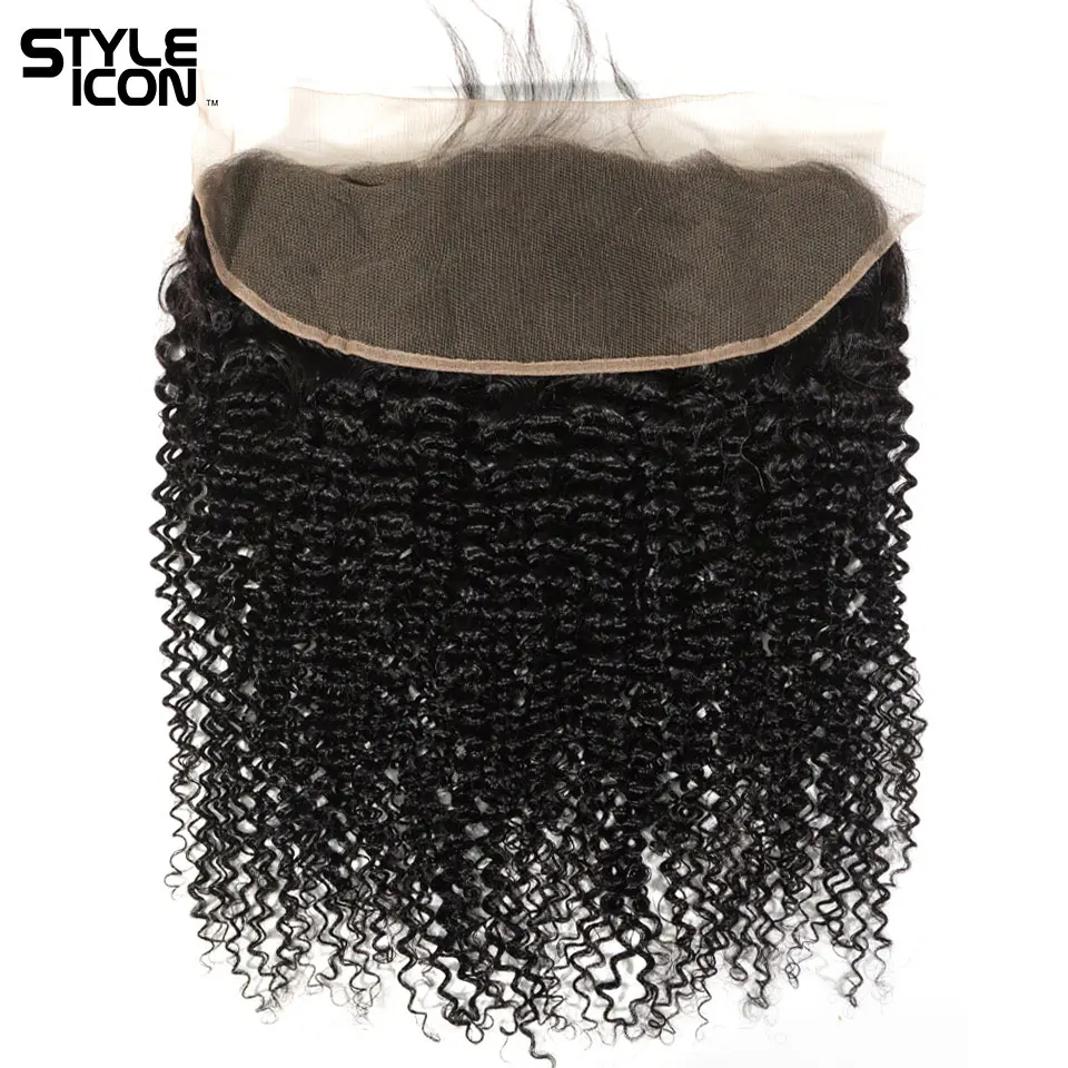 Styleicon Курчавые Кудрявые пучки с фронтальной Non Remy человеческие волосы закрытием