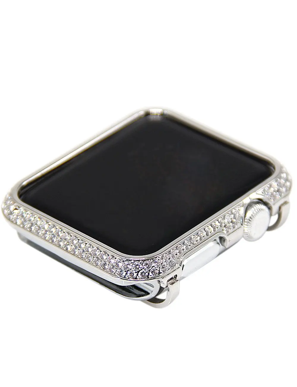 silver Роскошный чехол со стразами+ ремешок из нержавеющей стали для Apple Watch Series 5 4 3 2 1, браслет iWatch 38 мм 42 мм 40 мм 44 мм для женщин - Цвет ремешка: silver