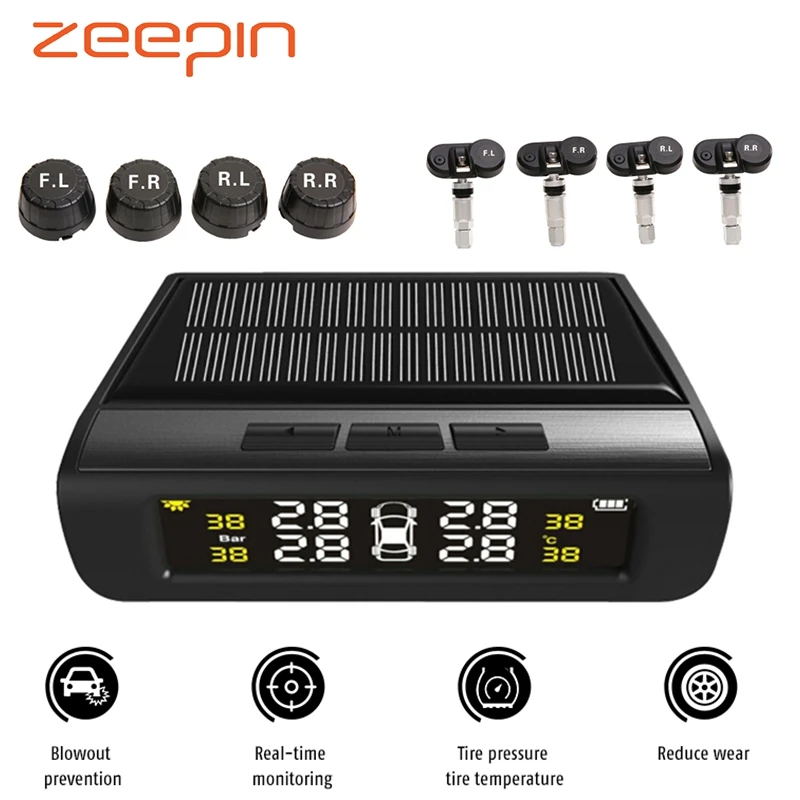 USB солнечная зарядка для автомобиля TPMS система мониторинга давления в шинах