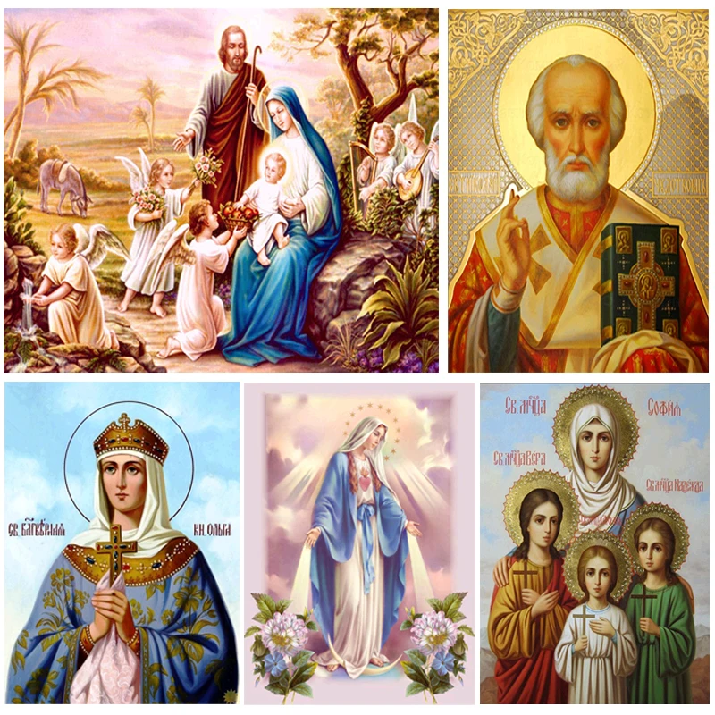 Orthodox Church 5D diy Diamond embroidery diamond painting cross stitch kits mosaic pattern true religious men Christmas gift | Дом и сад