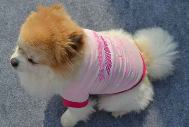 Одежда для собак Красный/Розовый Зонт осенняя Футболка с принтом щенка удобный