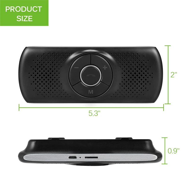 Onever, 3 Вт, громкая связь, динамик, MP3, музыка, Bluetooth плеер, беспроводной автомобильный комплект, Bluetooth 4,2, EDR, поддержка TF, подключение, 2 телефона, подходит Siri