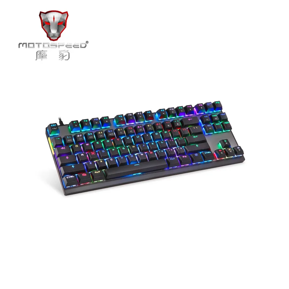 MotoSpeed K82 профессиональная компьютерная игровая механическая клавиатура с подсветкой RGB светодиодный USB Проводная 87 клавишная клавиатура для спортивных игр