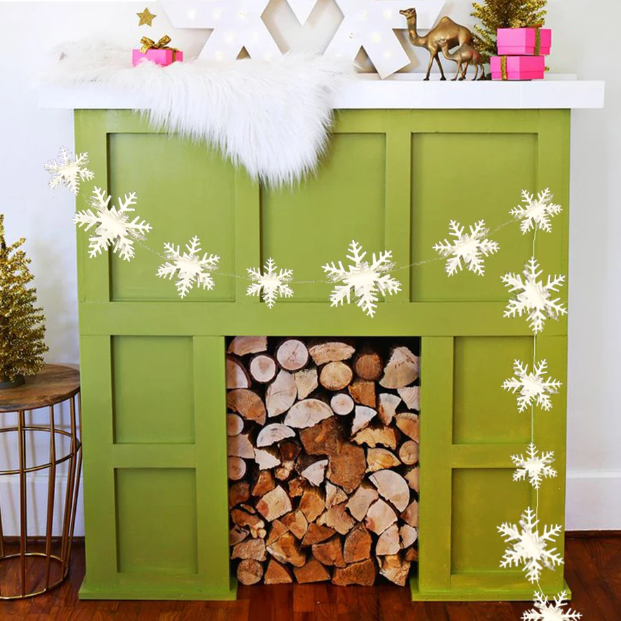 Замороженные принадлежности для дня рождения 3 м белая блестящая 3D фотогирлянда