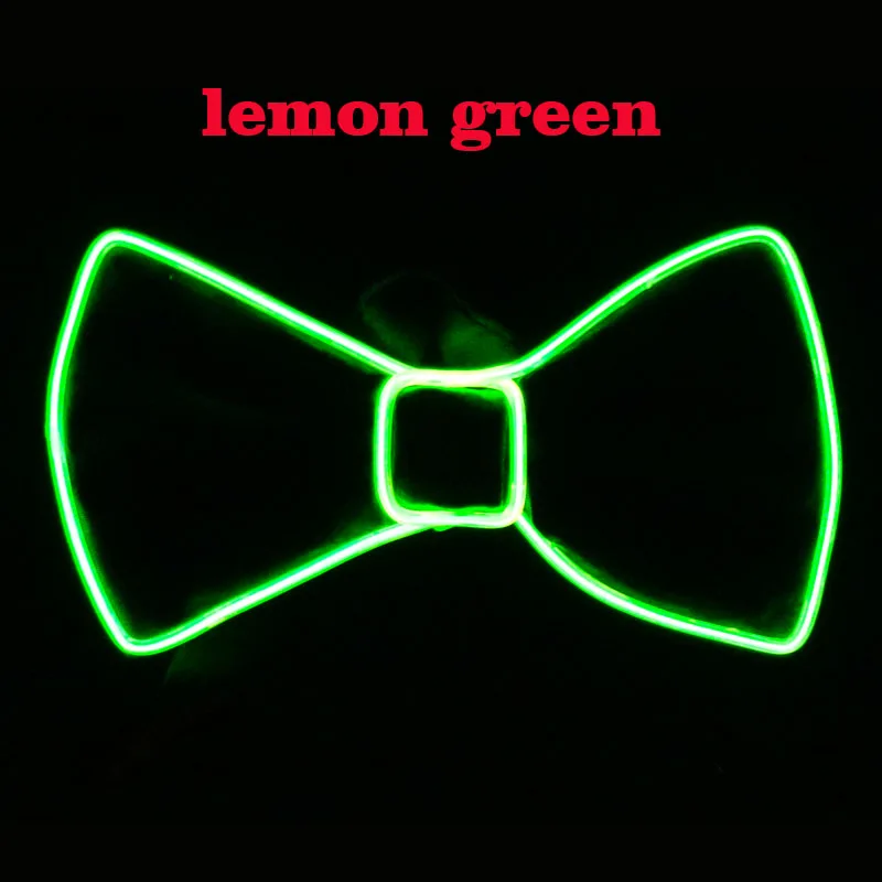 Lemon green Лидер продаж EL продукт EL Wire очки+ EL галстук-бабочка светящиеся вечерние принадлежности светодиодный светильник украшение диджей ночной клуб украшения костюмов - Цвет: Lemon green
