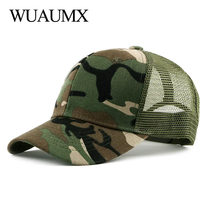 

Wuaumx Summer Men's Cap Camouflage Mesh Baseball Cap For Male Women Breathable Net Hats Outdoor Snapback Hat gorras hombre