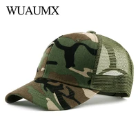 wuaumx summer mens cap camouflage mesh baseball cap for male women breathable net hats outdoor snapback hat gorras hombre