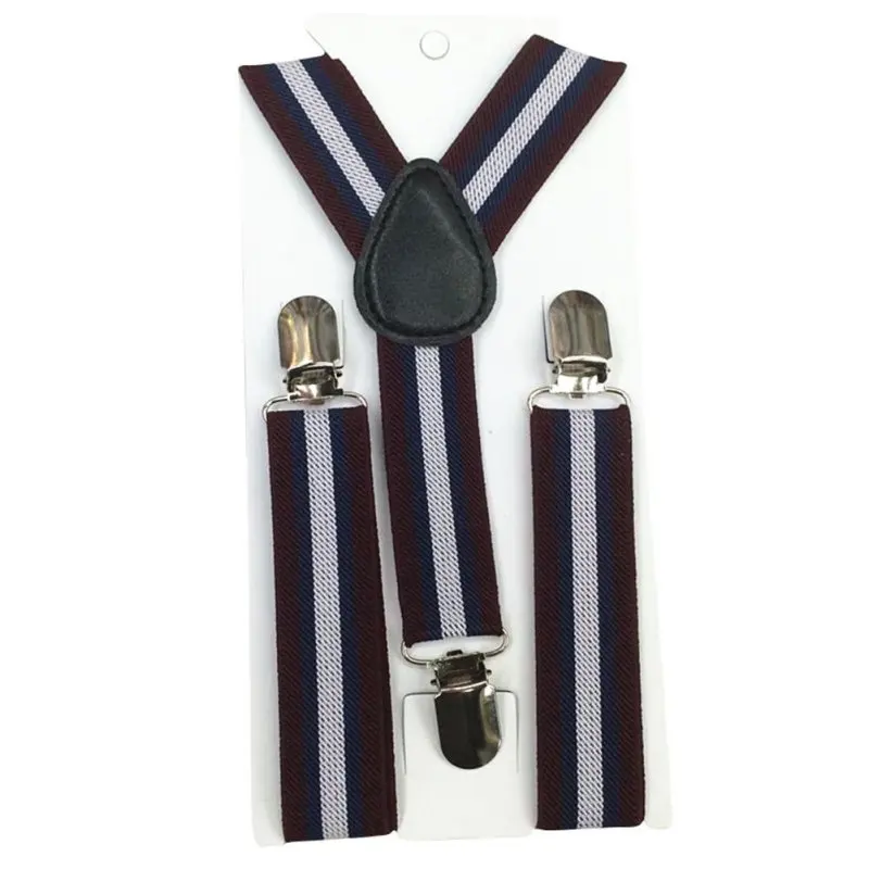 Высококачественный однотонный Детский комплект с ремнем в полоску подтяжки для