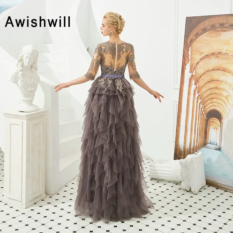 2020 Vestidos de Fiesta Noche элегантное женское длинное формальное платье с рукавами 3/4