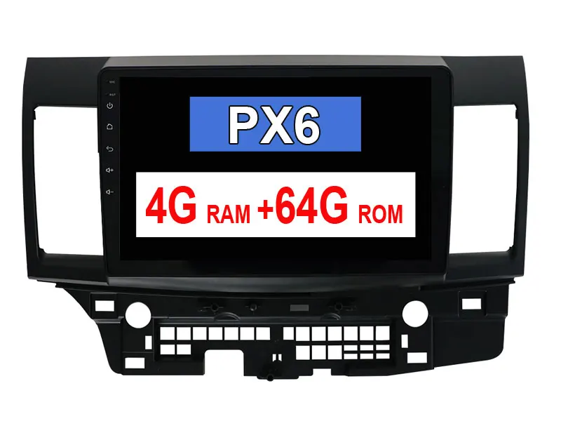 PX6 4G 64G 4G ram Android 9,0 для Mitsubishi Lancer стерео мультимедиа головное устройство gps Радио автомобильный проигрыватель с радио и gps стерео gps - Цвет: PX6 4G 64G
