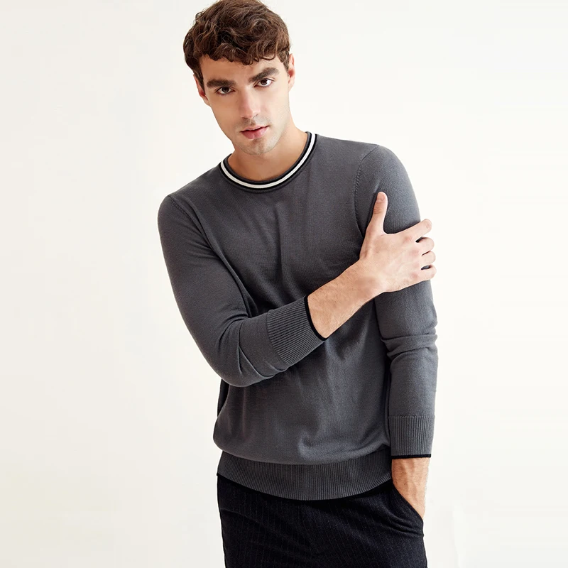 

ZHILI Men's 100% Wool Pullover Relaxed Sweater