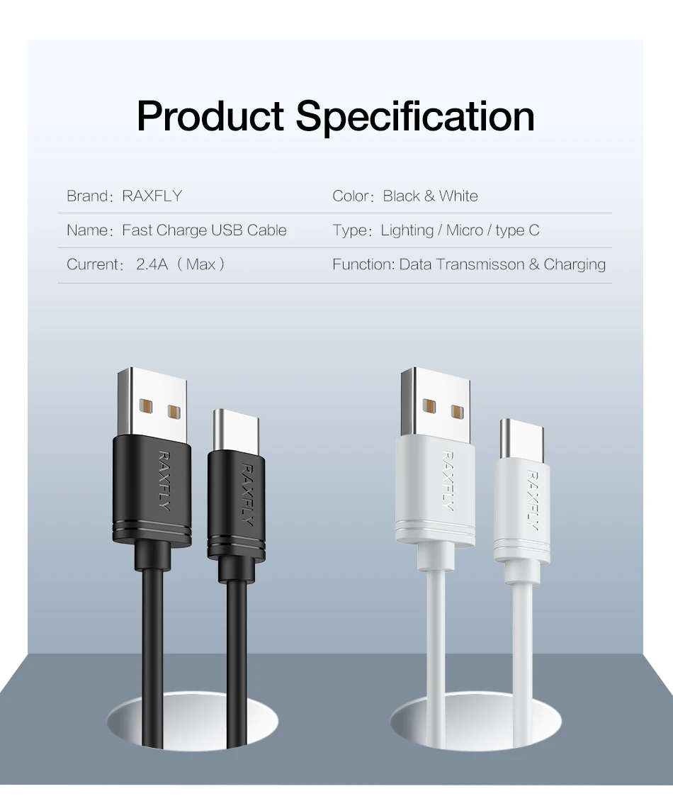 5 шт./лот USB raxfly type C кабель для samsung Galaxy S9 S8 Plus huawei Xiaomi mi6 mi5 1M& 2M type-C кабели для зарядки телефона
