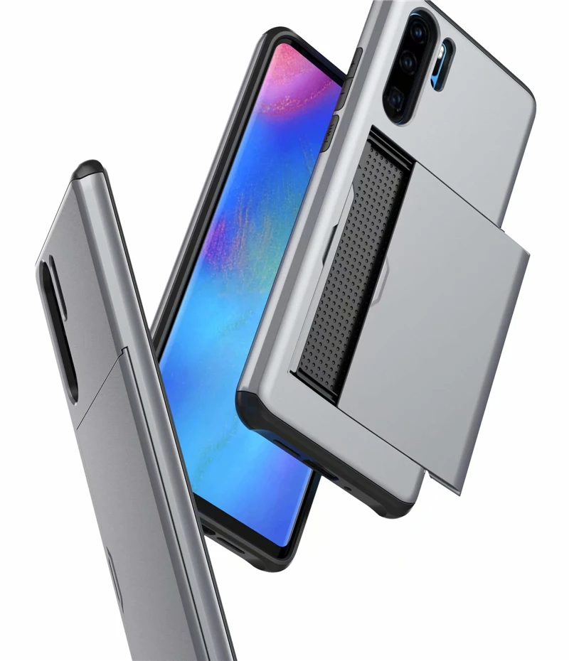 Деловой чехол для Huawei P30 Pro гибридный жесткий бумажник с отделением карт