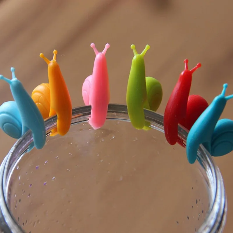 3 шт. милые животные Улитка Кубок Чай силиконовые клип отличить сумки висит клипы