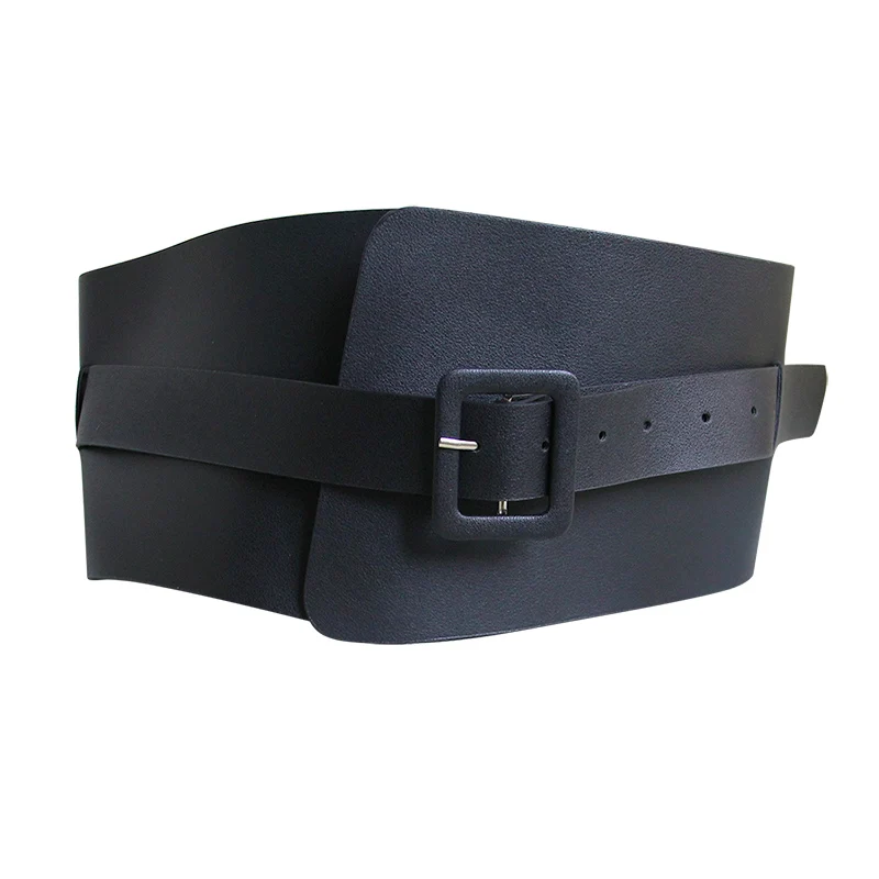 

New Fashion Black Brown Waist Genuine Leather Belt Dress Coat Decorated Ceinture Luxury Girdle Black Wide Belt cummerbunds