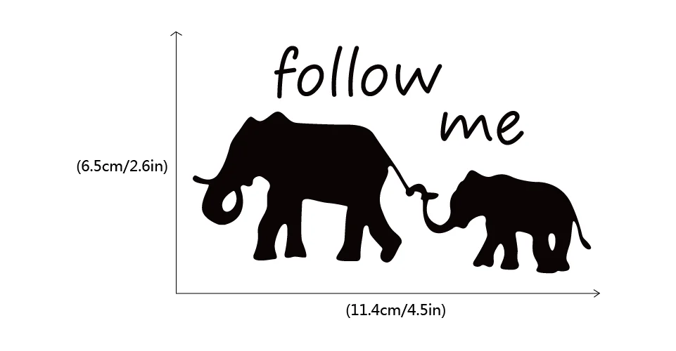 FOLLOW ME Baby Elephant In Zoo виниловый стикер для переключателя креативные Мультяшные