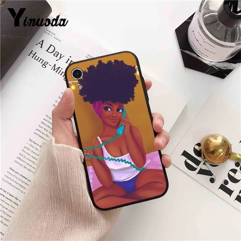 Yinuoda арт чехол для телефона девочек в африканском стиле iPhone 8 7 6 6S 6Plus X XS MAX 5 5S SE XR 10 11