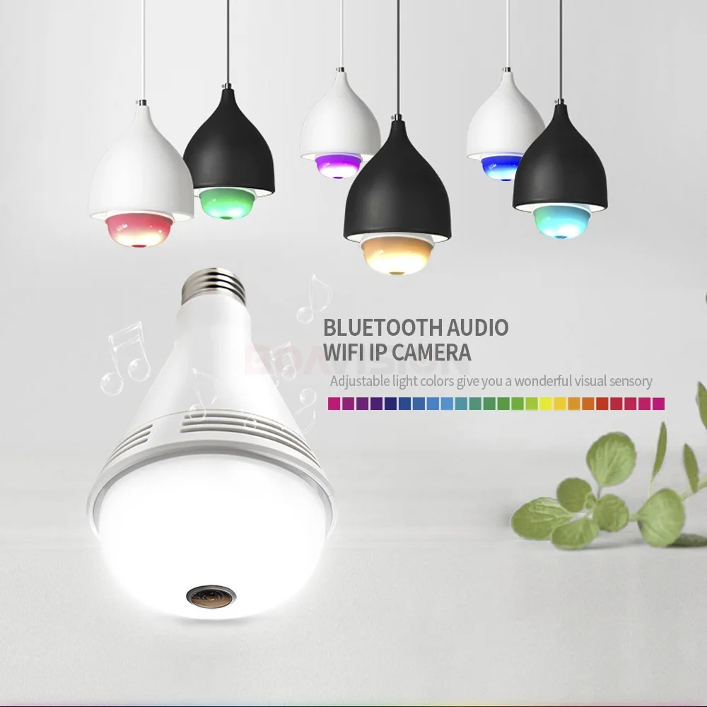 Bluetooth музыкальный динамик IP камера Wi Fi рыбий глаз 960P 360 градусов CCTV 3D VR Kamera 1.3MP мини