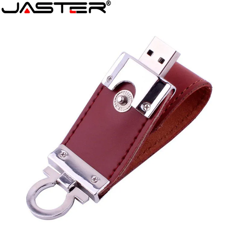 JASTER Горячая продажа металлический кожаный брелок флешки usb флеш-карта накопитель