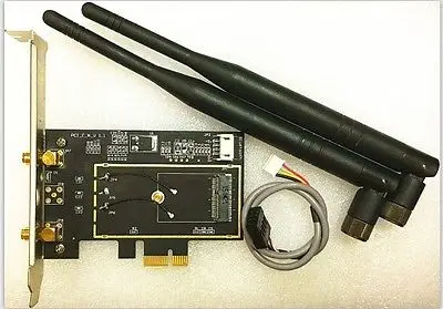 Беспроводной адаптер M.2(NGFF) с Bluetooth на PCI-e pcie pci express антенна для настольного