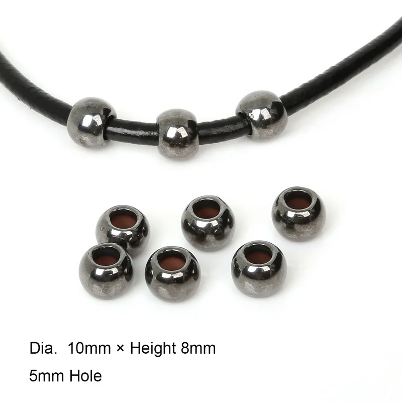 4 6 8 10 12mm Gold/Sliver/Bronze CCB Big Hole Beads Pendant Clip& Clasps Bail Beads DIY Jewelry Making - Цвет: 50pcs