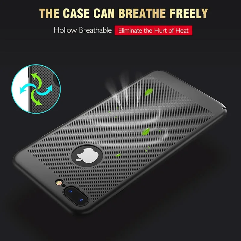 Heat Dissipation PC Case For iPhone XS Max XR X 7 8 Plus 6 6S 5 5S SE Matte Ultra Slim Hard Breathable Protection Shell |