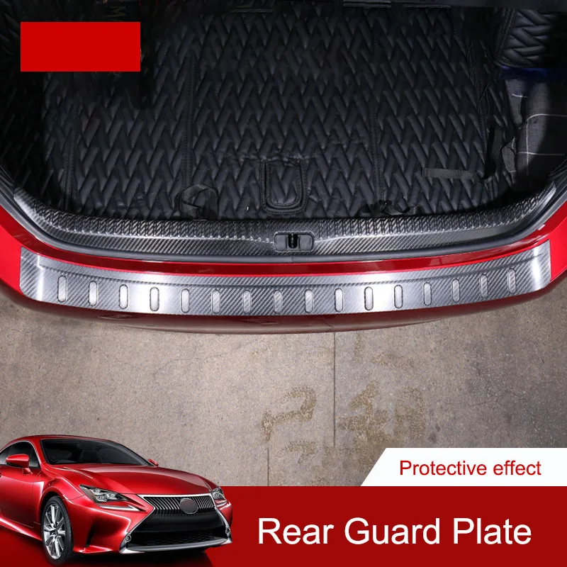 QHCP карбоновое волокно Задняя накладка на багажник защита бампер внутренняя