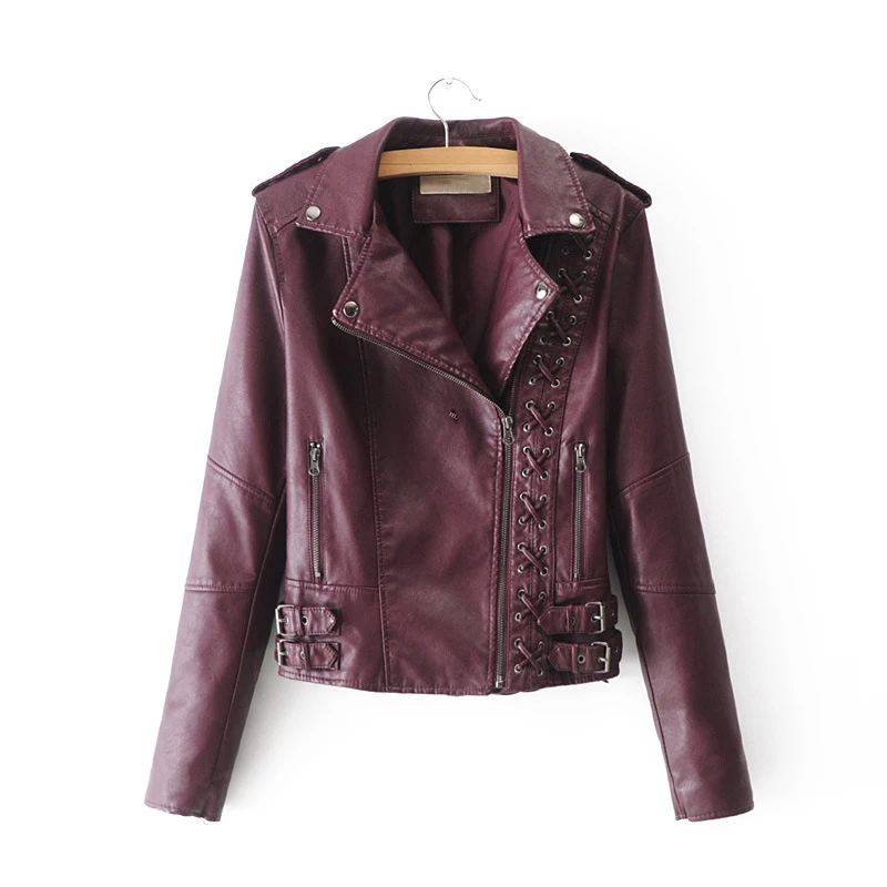 Женская Осенняя куртка бомбер пальто модная уличная из искусственной кожи