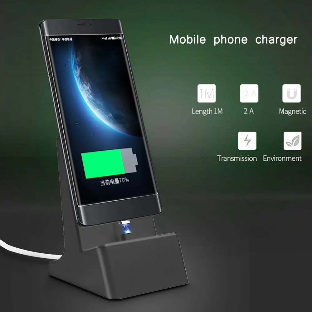 3 в 1 type-C Android ISO Магнитная зарядная док-станция type C кабель Micro USB Магнитная подставка для зарядного устройства для iPhone X 8 Plus