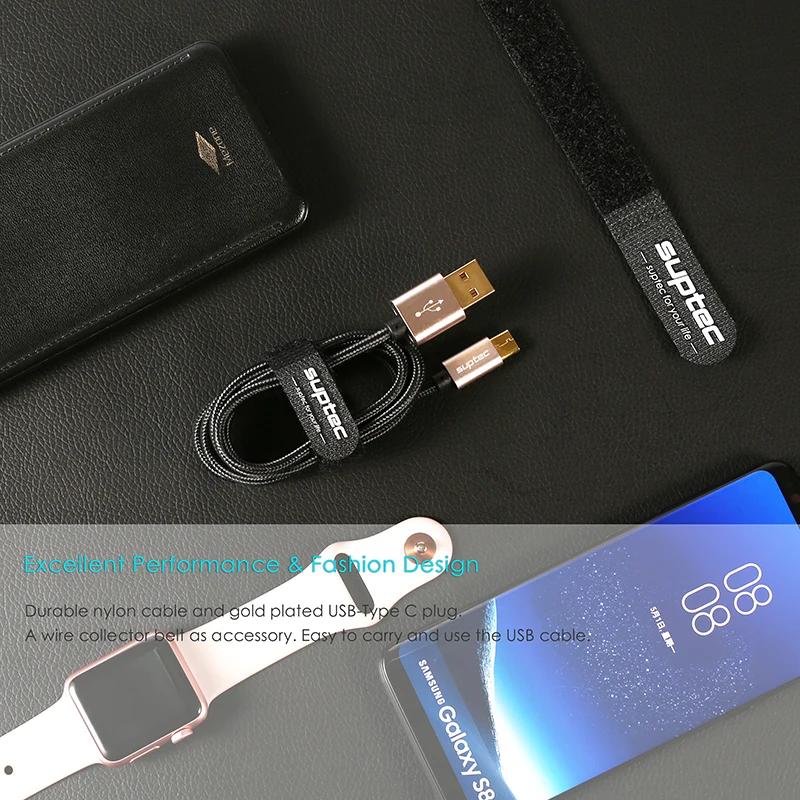 SUPTEC USB Type C кабель для Samsung S8 Xiaomi Mi5 Huawei P10 P9 LG зарядный Быстрая зарядка данных 1 м/2 м/3