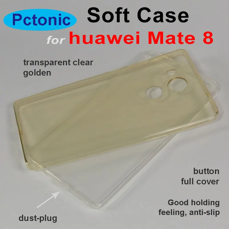 Мягкий чехол PCTONIC для Huawei Mate 8 золотой прозрачный защитный задней панели С