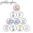 Модные милые с нарисованным слоном для девочек 10 шт. Смешанные 12 мм18 мм20 мм25 мм кабошоны круглые фото стекло кабошон демо с плоской задней частью, украшения своими руками, ZB1045