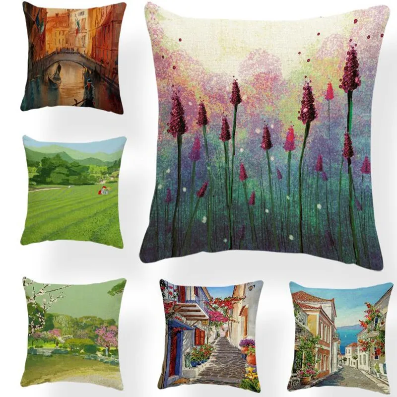 

Building Big Ben Cushion Case Animal Cover Pillow England Rustic Dorm Nap Mat Lavender Throw Pillow Case Red 45Cm Polyester Kids