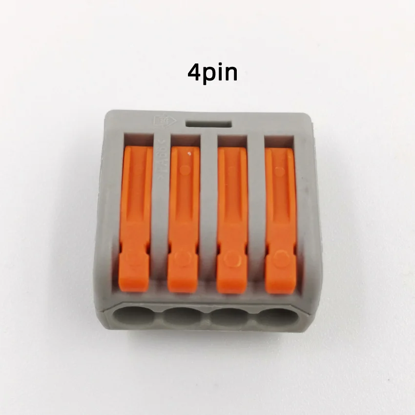 4pin 1pcs Универсальные клеммы блок плагин для электрических проводов разъем 222-412 413 414 415 418 SPL-2 3 Тип проводка кабеля Разъем - Цвет: 4pin 1pcs