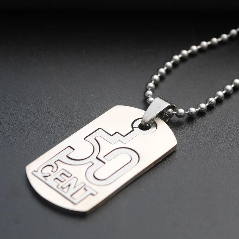 30 stainless steel digital 50 cent necklace double-layer Chinese number detachable English alphabet initials dollar necklace