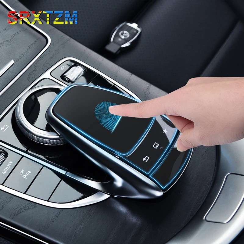 SRXTZM For Mercedes Benz W205 W213 GLC C E Class 15-18 Car Styling Center Control Handwriting Mouse Knob Protective Film Sticker |