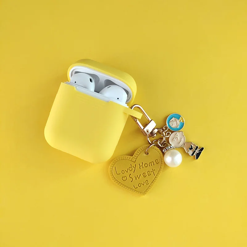 Роскошный милый Декор с кошкой розовый Силиконовый чехол для Apple Airpods чехол Аксессуары Bluetooth наушники защитная крышка брелок с фигурками из мультфильмов