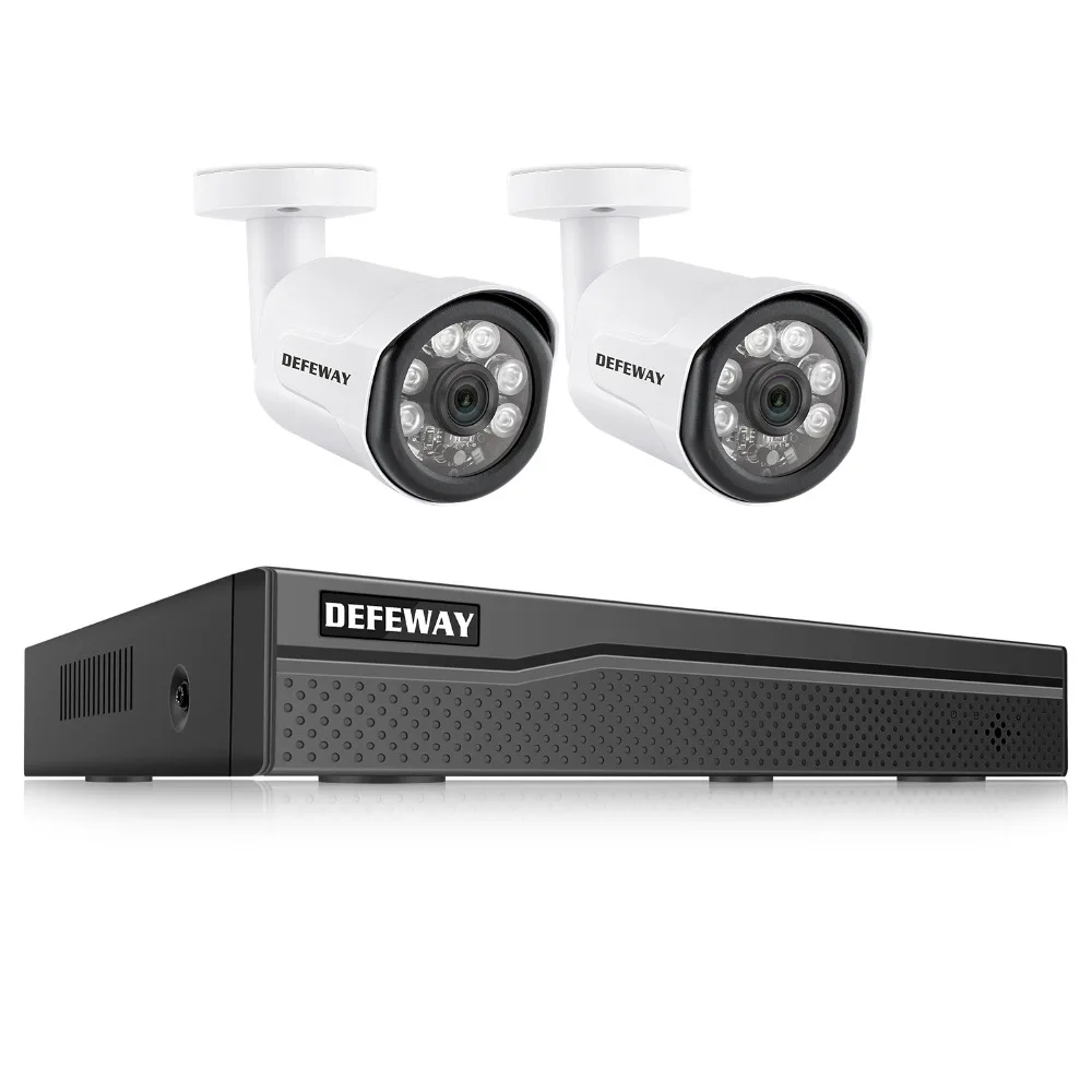 Камера видеонаблюдения DEFEWAY 4 канала H.265 + 1080P HD NVR 2 Мп POE IP | Безопасность и защита