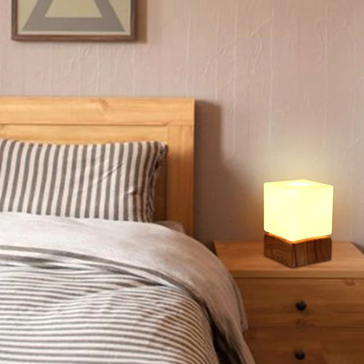 Дерево лампы теплый спальня ночники простой гостиной стол свет исследование eyecare