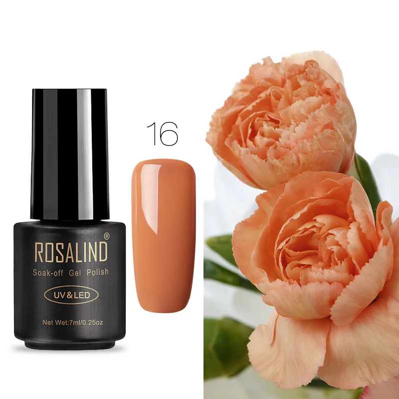 RA16 Гель-лак для ногтей ROSALIND, 7 мл, полуперманентный УФ-лак для ногтей, все для маникюра, базовое верхнее покрытие, Гель-лак для ногтей, грунтовка, Гель-лак - Цвет: RA16