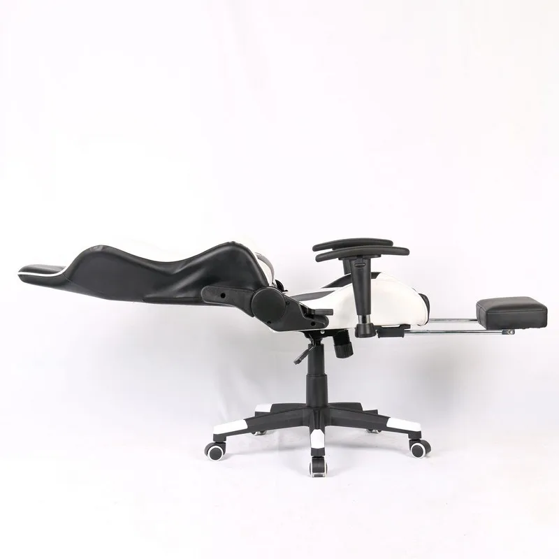 Подъемный поворотный игровой стул с подставкой для ног лежащий компьютерный