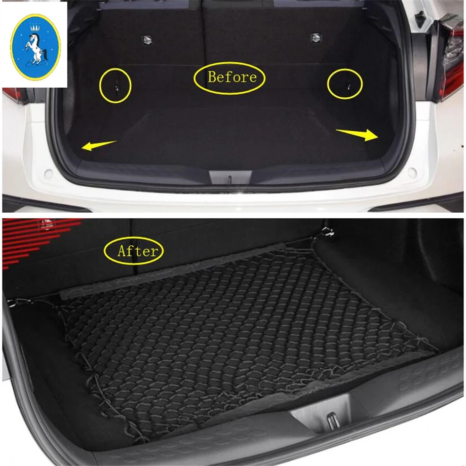 

Accessory Rear Trunk Storage Cargo Luggage Elastic Mesh Net Holder For Toyota C-HR CHR 2016 2017 2018 2019 2020 2021