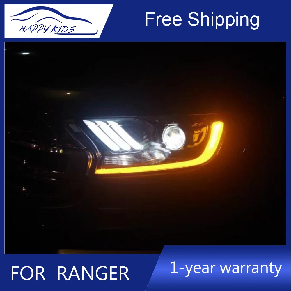 Автомобиль Стайлинг для Ranger T7 фары для Ford Ranger светодио дный фары светодио дный DRL Bi Xenon объектив Высокая Низкая луч парковка спереди лампа