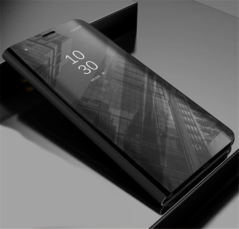 Black Зеркальный умный чехол с окошком для просмотра, флип-чехол для huawei Nova lite 2 lite 3 3i 2i Nova 4 4e 3E, кожаный чехол для телефона с подставкой - Цвет: Black