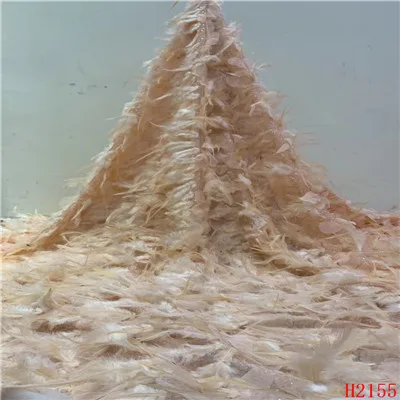 Африканская кружевная ткань с 3D перьями и блестками последняя синяя кружевная ткань высокого качества 3d кружевная ткань для платья F2155 - Цвет: as picture