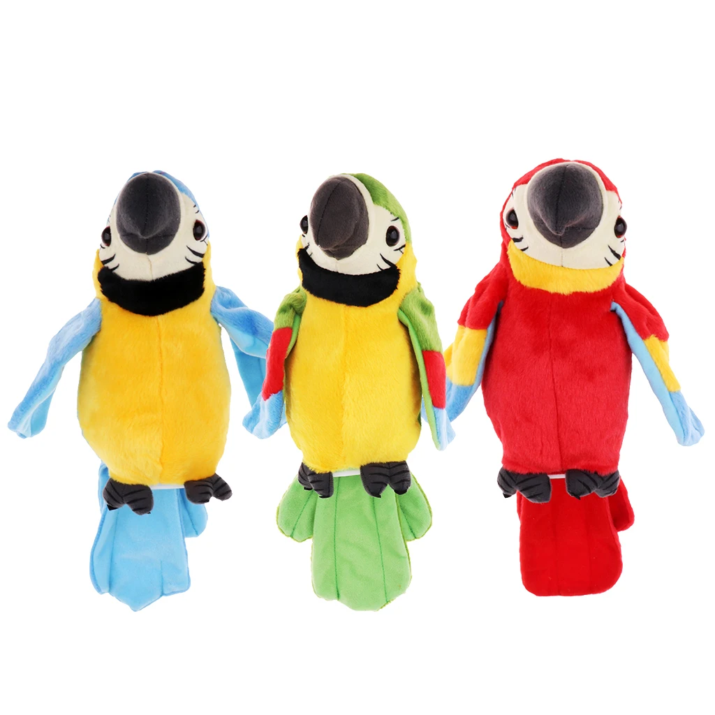 

Plush Talking Parrot - Repeat What You Say Electronic Animal Pet Buddy Toy Gift for Kids Children