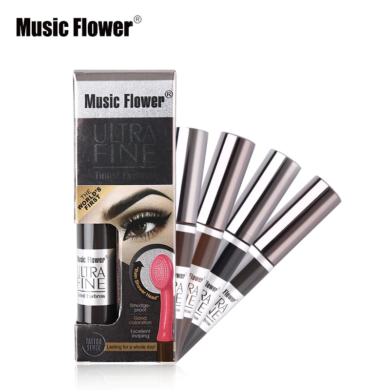 Music Flower макияж ультра тонкого помола тонированные крем для бровей устойчивый к пятнам 3D глаз Коричневый тату-гель с кисть инструмент продолжительное