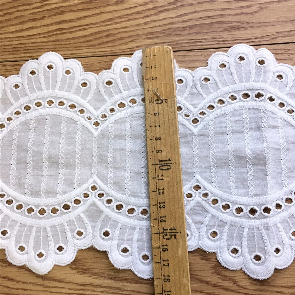 3 Yards Ivory White 100% Cotton Embroidery Lace Trim Scalloped DIY Handmade Clothes Accessories | Дом и сад